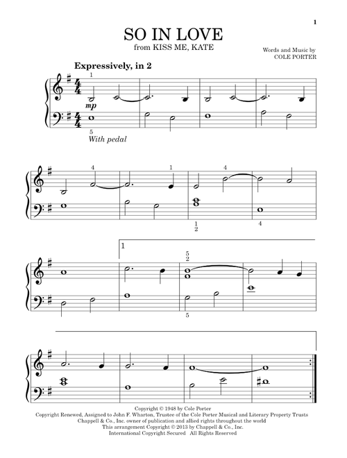 So In Love (from Kiss Me, Kate) - Cole Porter, Rob Schneiderman (Beginning Piano Solo)