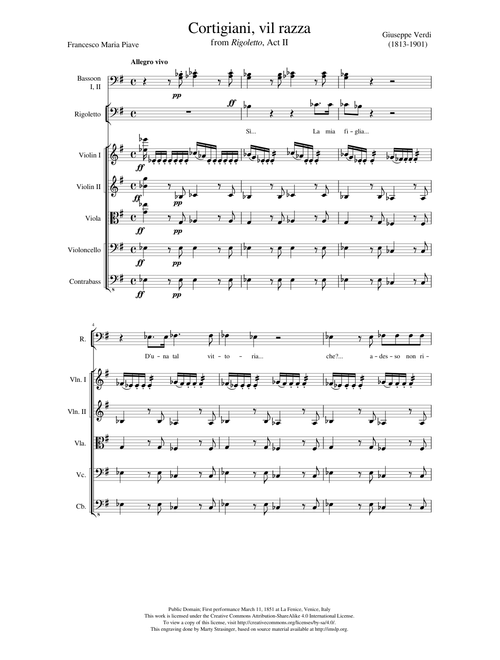 Rigoletto- Cortigiani, vil razza