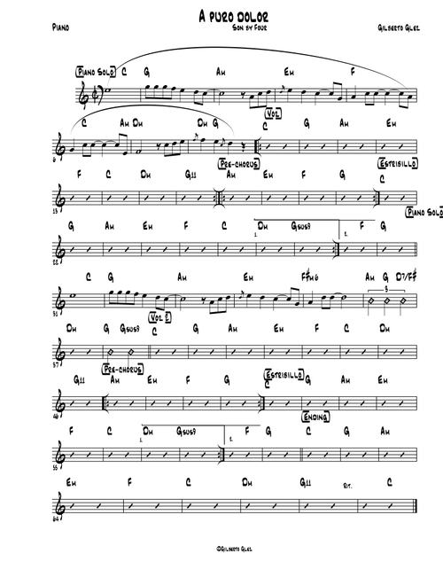 A puro dolor (Arr. Gilberto Glez) - Son By Four (Piano Solo)