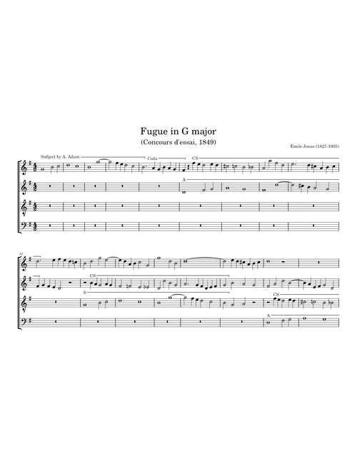 Fugue in G major (1849) - Jonas