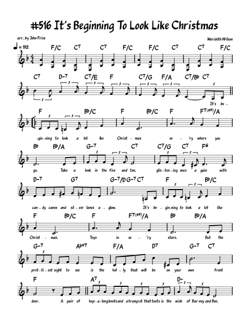 It's Beginning To Look A Lot Like Christmas (Arr. John Fries) - Doug Davis, Kabir Sehgal (Piano-Vocal-Guitar (Piano Accompaniment))
