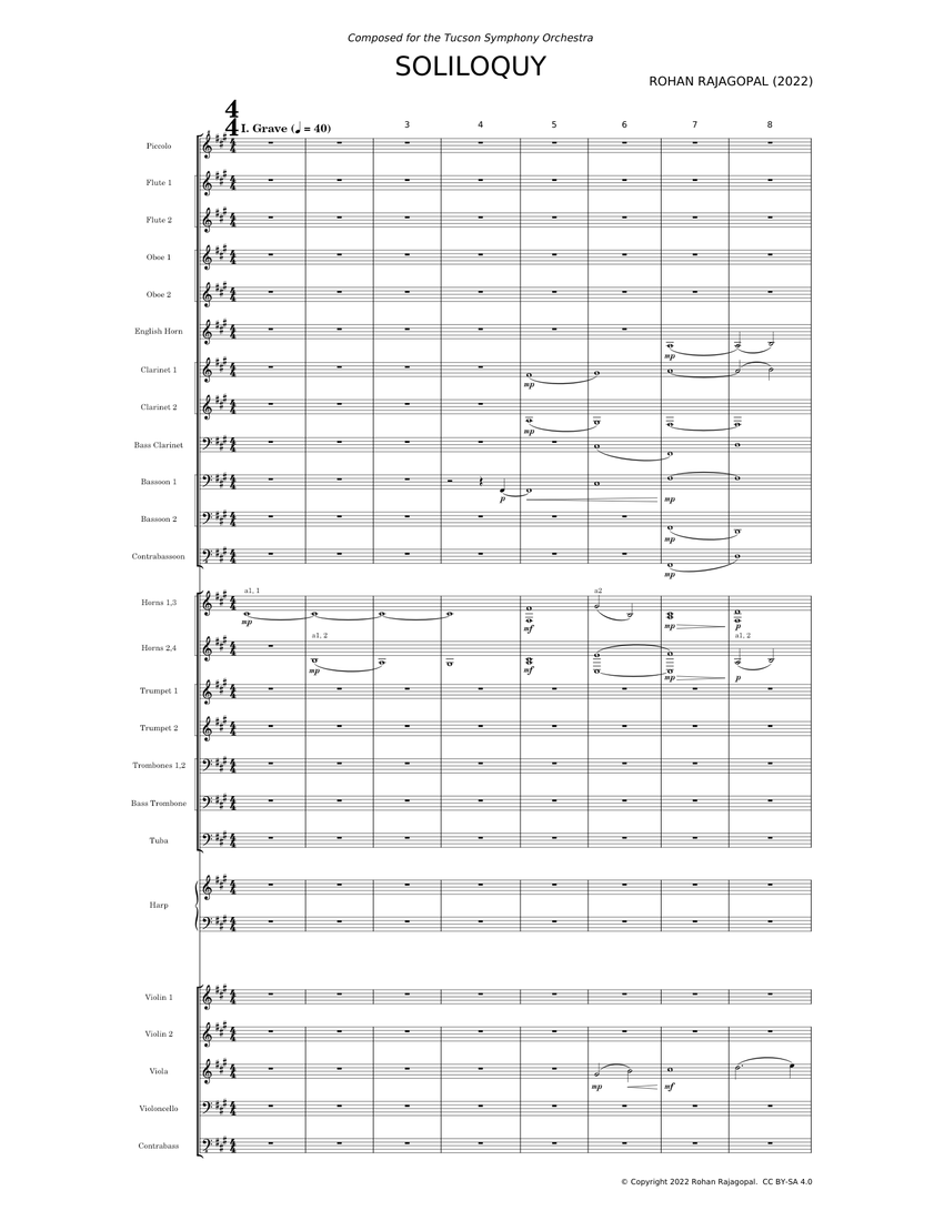 Rohan Rajagopal Soliloquy - Rohan Rajagopal Sheet music for Trombone, Tuba, Flute ...