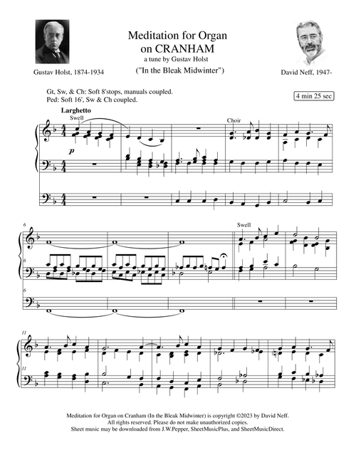 Meditation for Organ on CRANHAM (In the Bleak Midwinter) - David Neff (Organ)