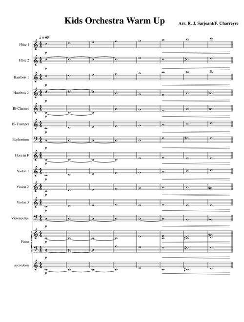 Warm up in C for kids orchestra – Ronald J Sarjeant Warm Up in C major for kids orchestra mscz