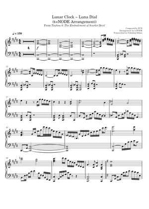 月時計 – ZUN;まらしぃ Sheet Music for Piano (Solo) | MuseScore.com