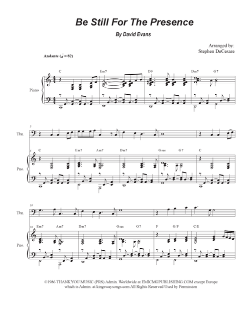Be Still For The Presence (Arr. Stephen DeCesare) - David Evans (Trombone and Piano)