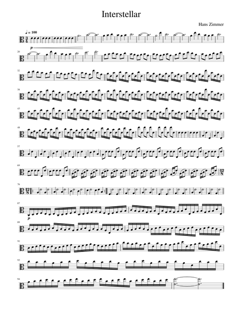 Interstellar Arrangement for Viola Solo
