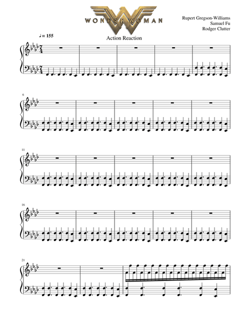 Action Reaction (End Credits Theme) - Wonder Woman (2017) - Rupert Gregson-Williams - Piano Solo