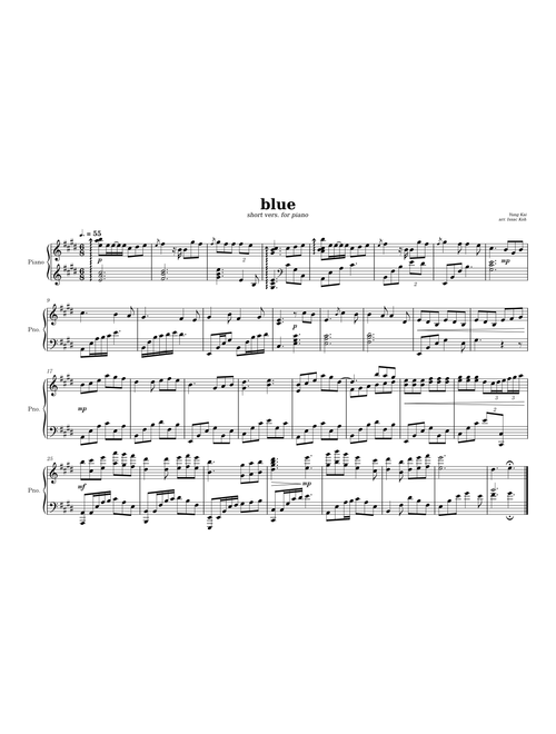blue - yung kai (short piano arrangement)