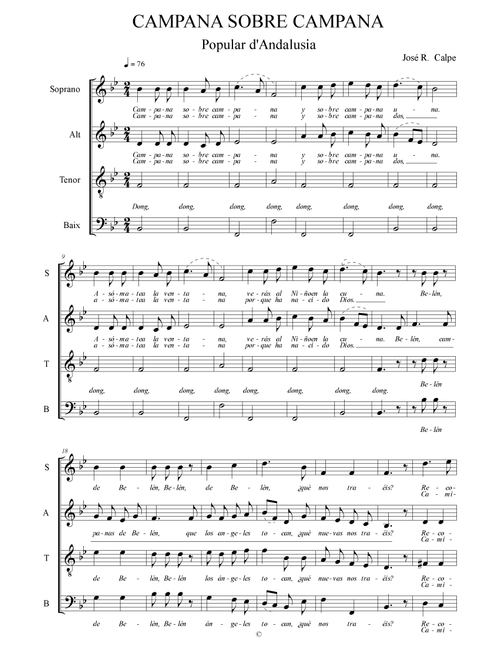 CAMPANA SOBRE CAMPANA - JOSÉ RAMÓN CALPE SAERA (Choral, SATB)