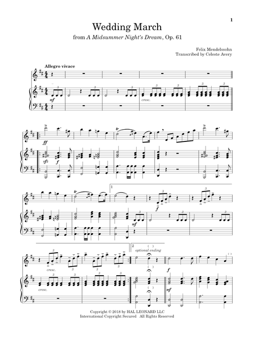 Wedding March - Felix Mendelssohn (Flute and Piano)