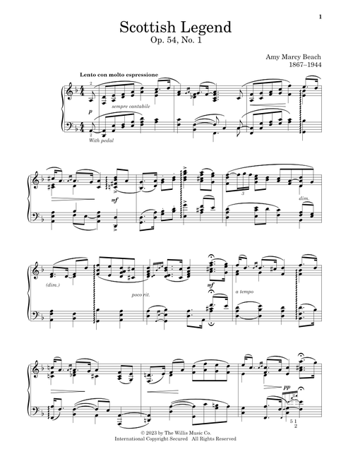 Scottish Legend, Op. 54, No. 1 (Ed. Charmaine Siagian) - Amy Marcy Beach (Educational Piano)