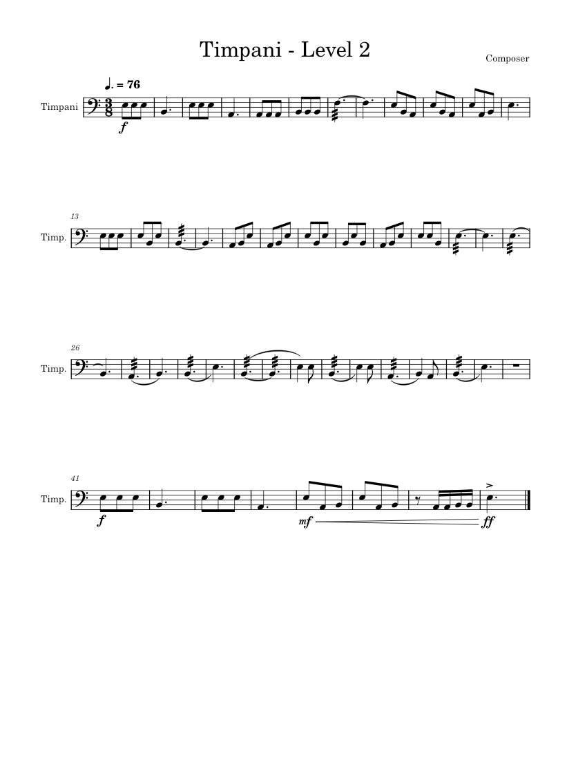 Etudes Timpani Level 2 Sheet music for Timpani (Solo)