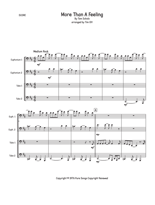 More Than A Feeling (Arr. Tim Olt) - Boston (Brass Ensemble)