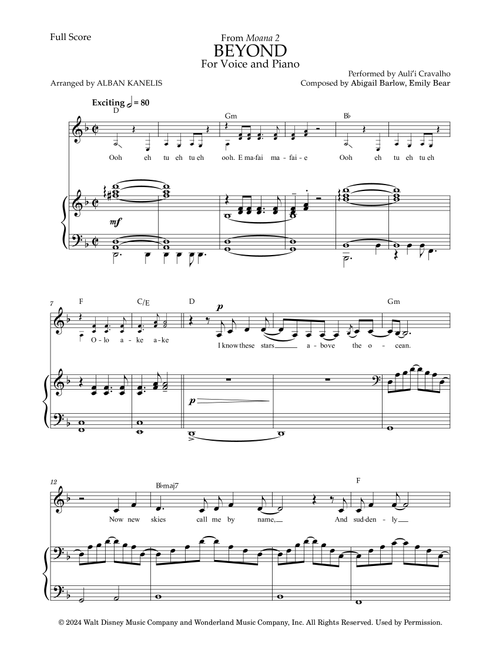 Beyond (Arr. Alban Kanelis) - Abigail Barlow, Emily Bear (Piano Vocal)