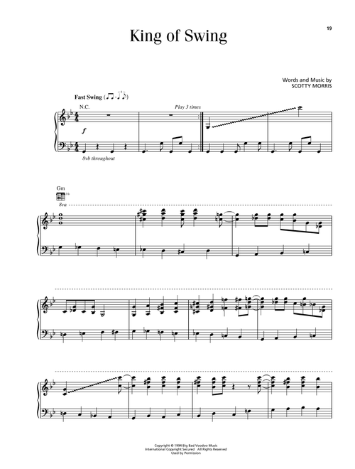 King Of Swing - Big Bad Voodoo Daddy (Piano-Vocal-Guitar)