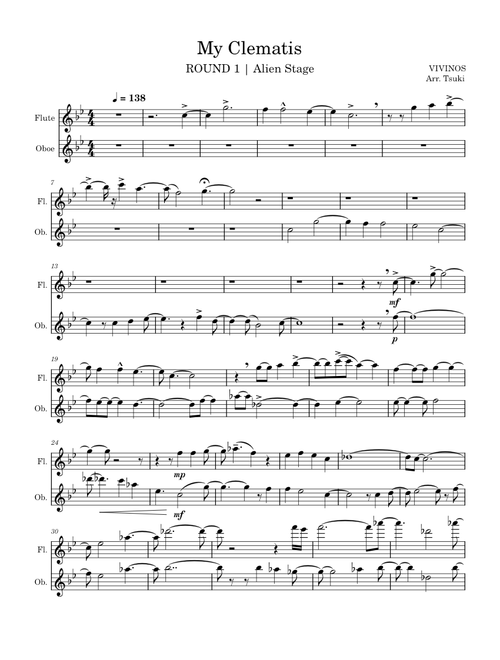 나의 클레마티스 (MY CLEMATIS) – 에이스테 (ALIEN STAGE)(Flute+Oboe)