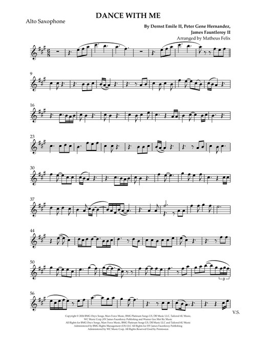 Dance With Me (Arr. Matheus Felix) - Bruno Mars (Alto Sax Solo)