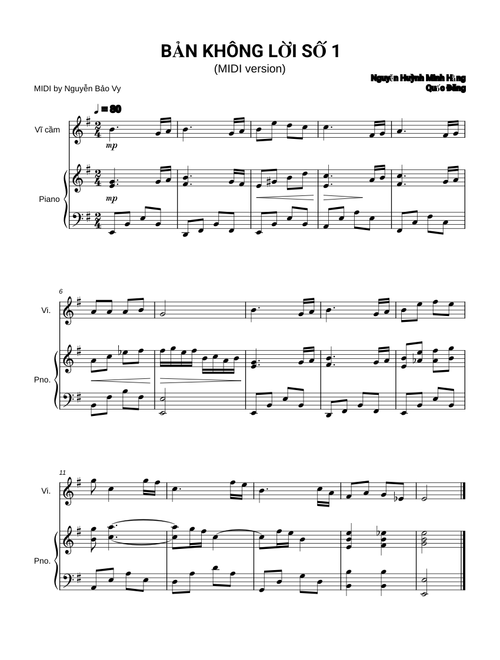 Bản Không Lời Số 1 – Nguyễn Bảo Vy