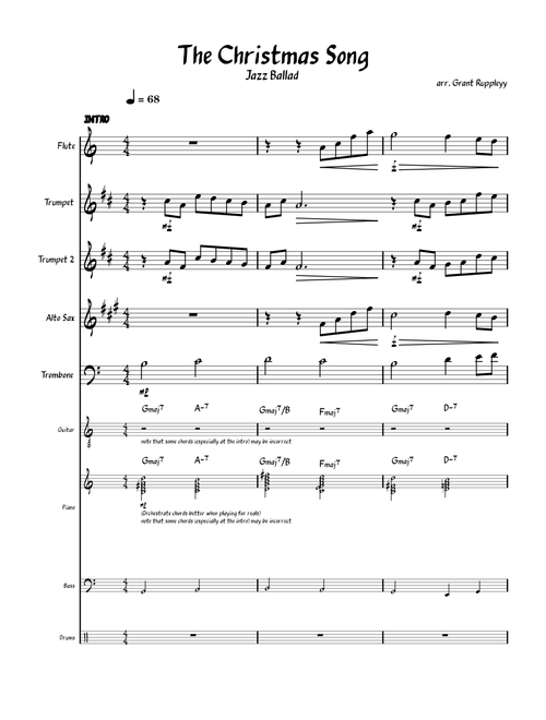 The christmas song – Nat King Cole -- Jazz combo / ballad