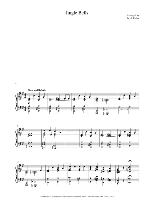 Jingle Bells - Jacob Koller Arangement