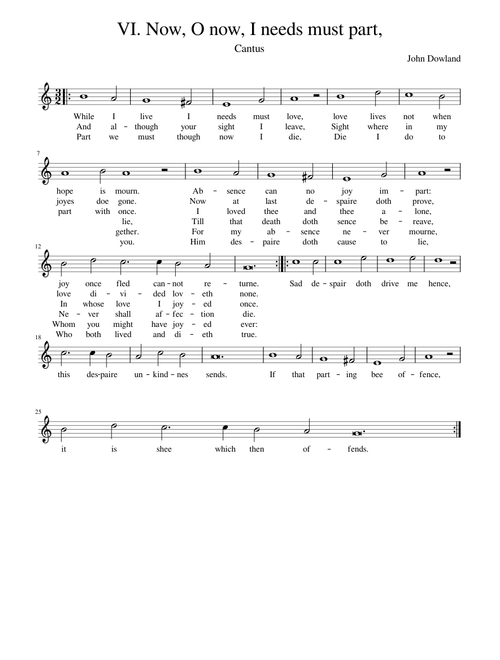 John Dowland - VI. Now, O now, I needs must part,