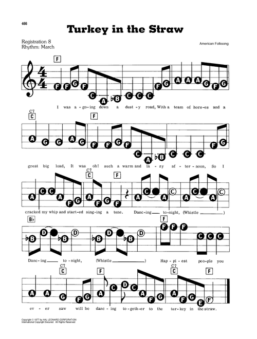 Turkey In The Straw - American Folksong (E-Z Play Today)