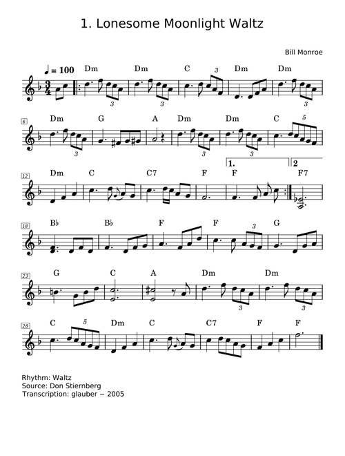Lonesome Moonlight Waltz - Bill Monroe