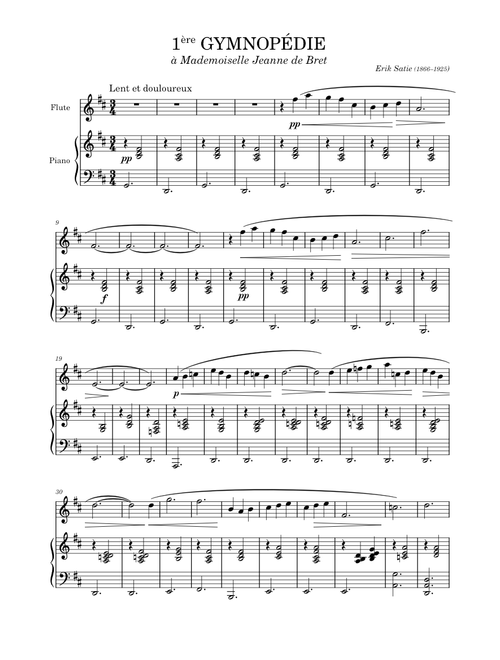 3 Gymnopédie - Satie (Recorder)