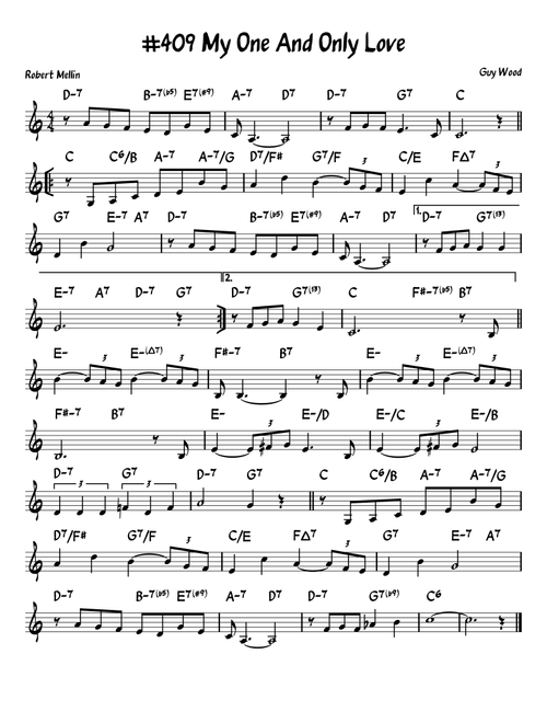 My One And Only Love (Arr. John Fries) - John Coltrane & Johnny Hartman (Lead Sheet - Fake Book)