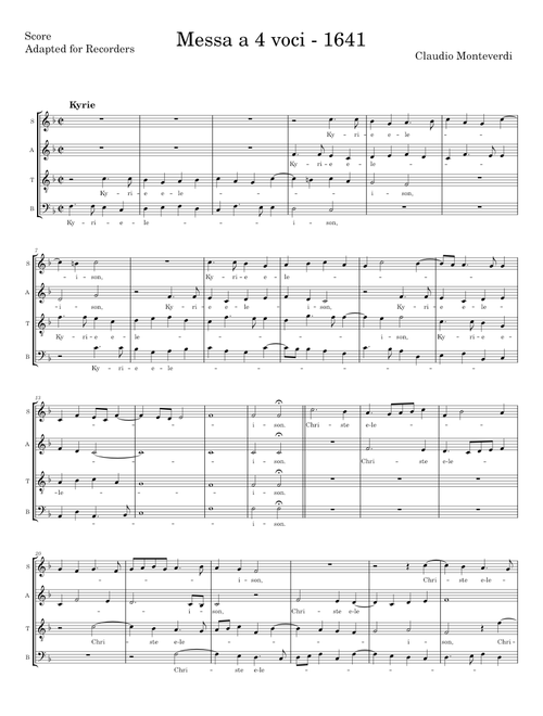 Mass for 4 voices, SV 257 (Messa a 4 voci da Cappella) - Claudio Monteverdi