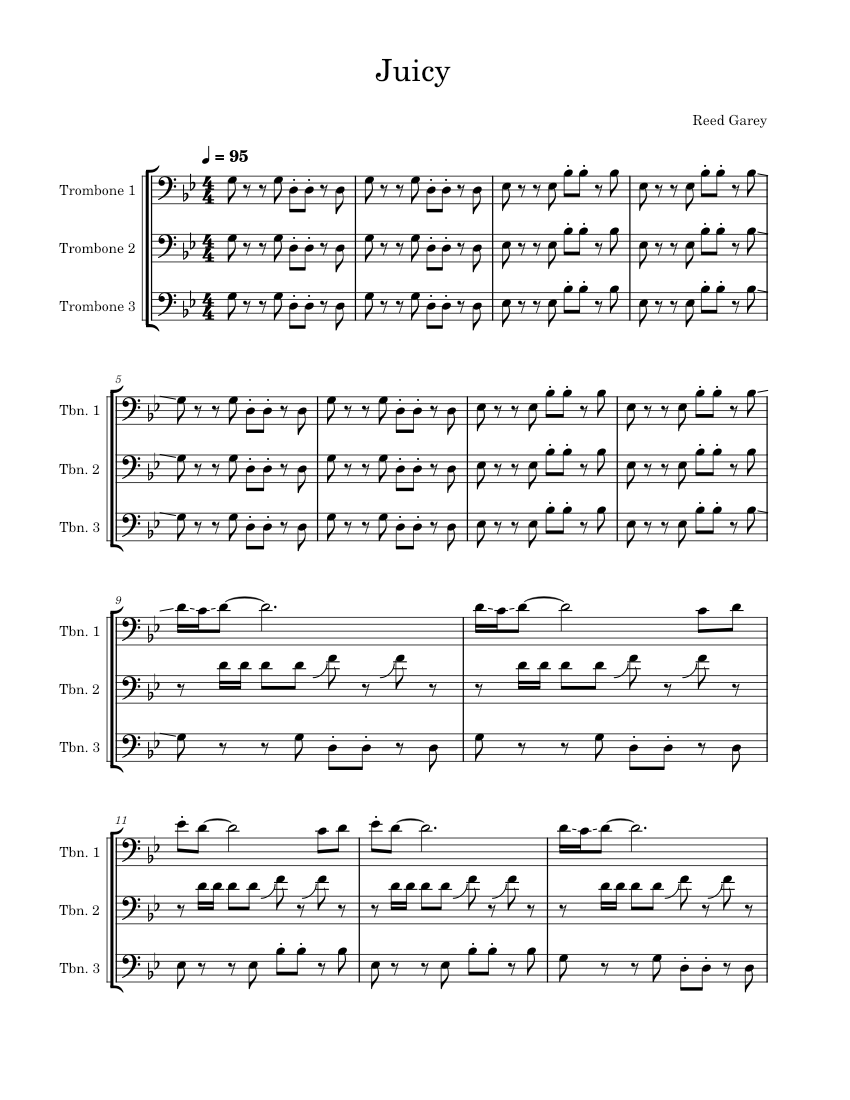 Juicy CallOut Trombones Juicy Sheet music for Trombone (Marching Band