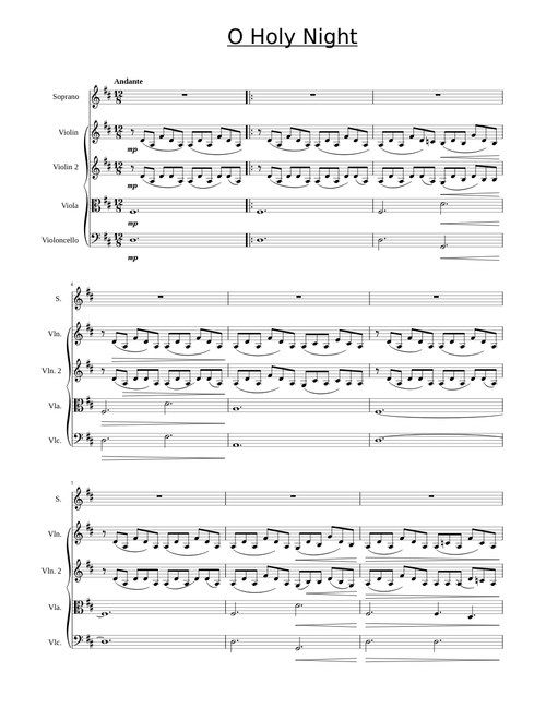 O Holy Night for Voice and String Quartet