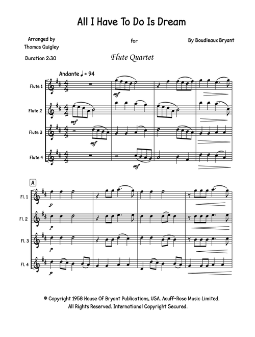 All I Have To Do Is Dream (Arr. Thomas Quigley) - Bobbie Gentry & Glen Campbell (Woodwind Ensemble)