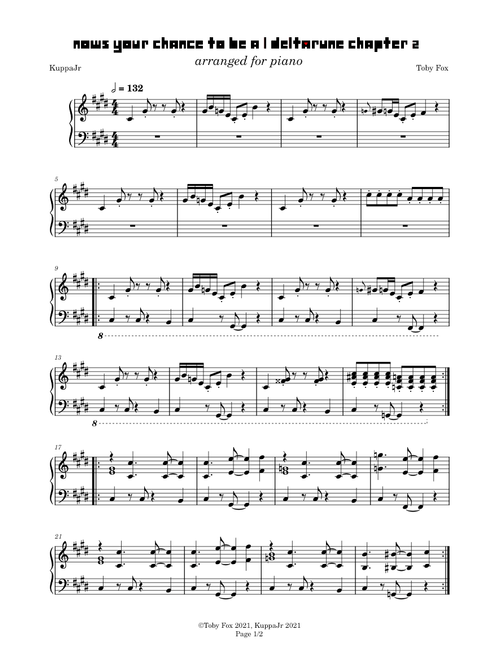 NOW'S YOUR CHANCE TO BE A | Deltarune Chapter 2 (Piano Arrangement)