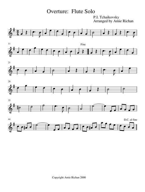 The Flutist's Nutcracker (Arr. Amie Richan) - P.I. Tchaikovsky (Flute Solo)