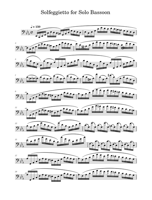 Solfeggio in C minor, H.220 – Carl Philipp Emanuel Bach for Solo Bassoon
