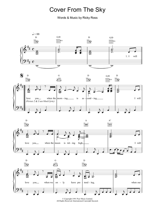 Cover From The Sky - Deacon Blue (Piano-Vocal-Guitar (Piano Accompaniment))