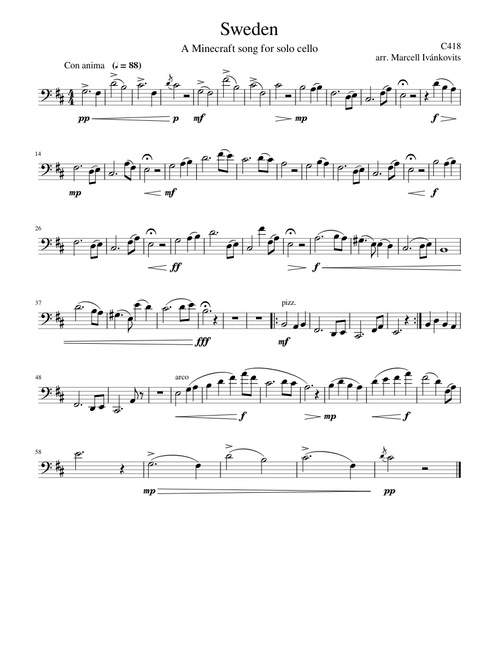 C418 - Sweden (for solo cello)
