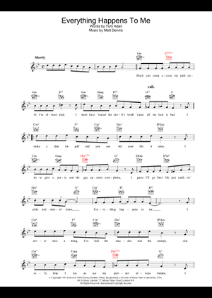 Everything Happens To Me – Frank Sinatra Sheet Music with Chords