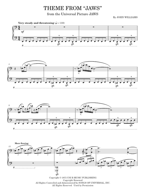 Theme from Jaws - John Williams (Piano Solo)