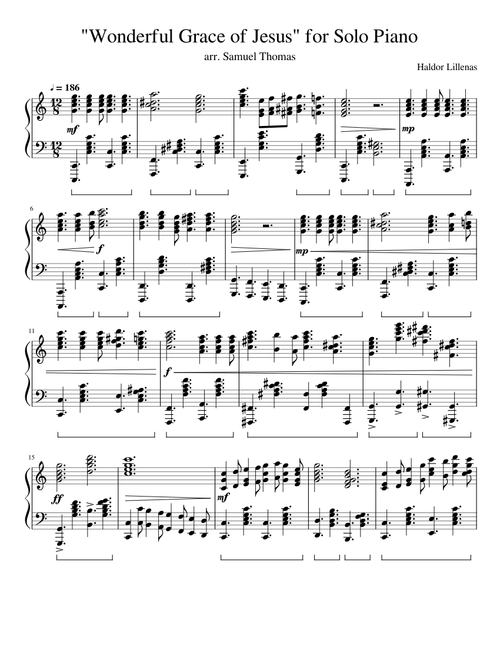 Wonderful Grace of Jesus for Solo Piano