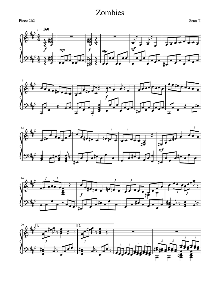 Zombies Sheet music for Piano (Solo)