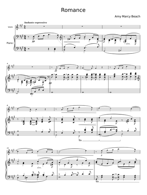 Romance, Op.23 - Amy Marcy Beach