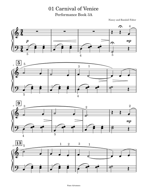01 Carnival of Venice - adv3a Piano Adventures - perfomance - level 3A