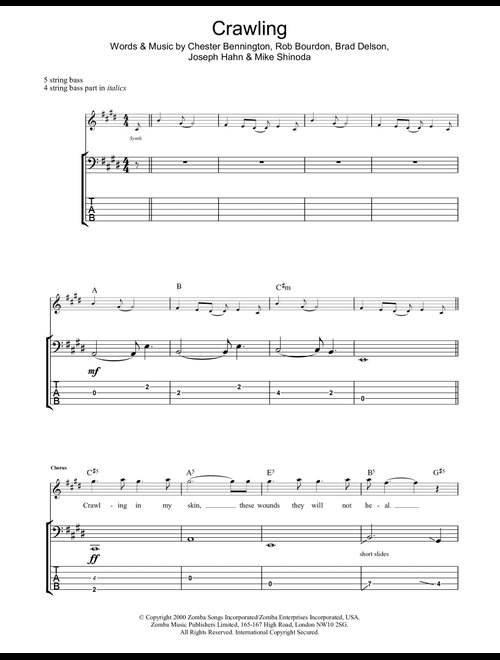 Crawling - Linkin Park (Bass Tab)