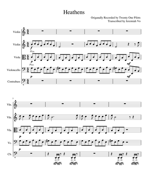Heathens Orchestra Score