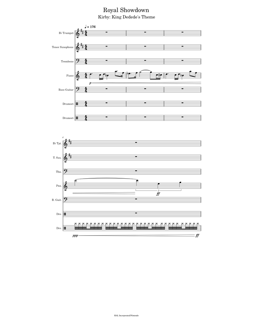 Masked Dedede Theme Jun Ishikawa Sheet music for Piano, Trombone