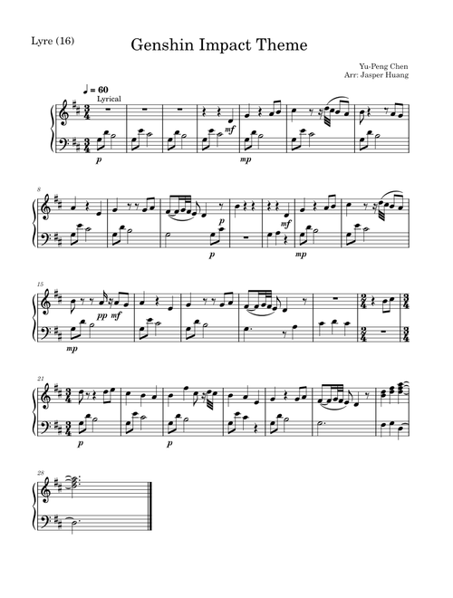 Genshin Impact Main Theme – Yu-Peng Chen Genshin Impact Theme For 16 String Lyre