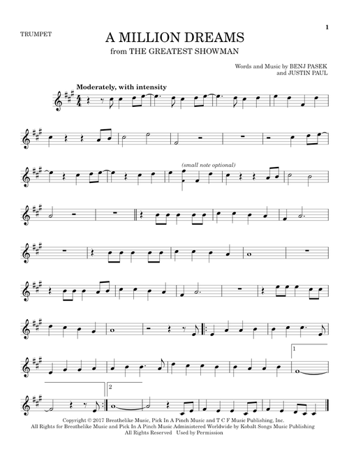 A Million Dreams (from The Greatest Showman) - Benj Pasek, Justin Paul (Trumpet Solo)